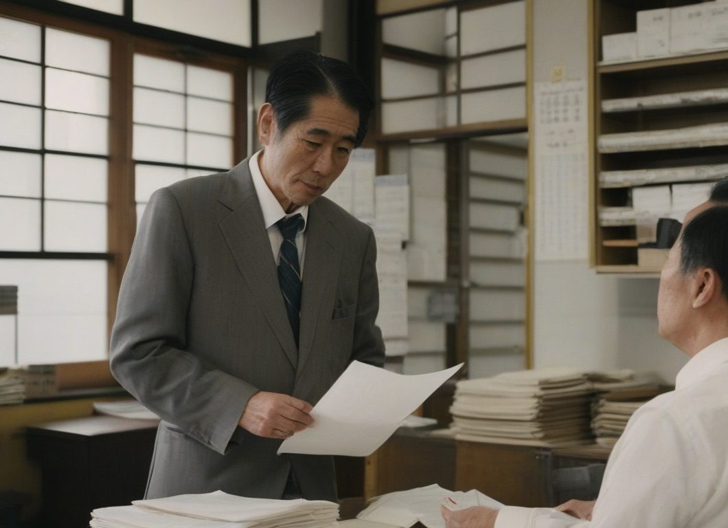書類を手に、仕事の進め方を説明する経営者